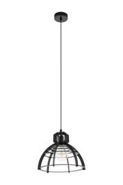   
                        Люстра EGLO (Австрія) 26125    
                         у стилі Лофт.  
                        Тип джерела світла: світлодіодна лампа, змінна.                         Форма: Коло.                         Кольори плафонів і підвісок: Чорний.                         Матеріал: Дерево.                          фото 1