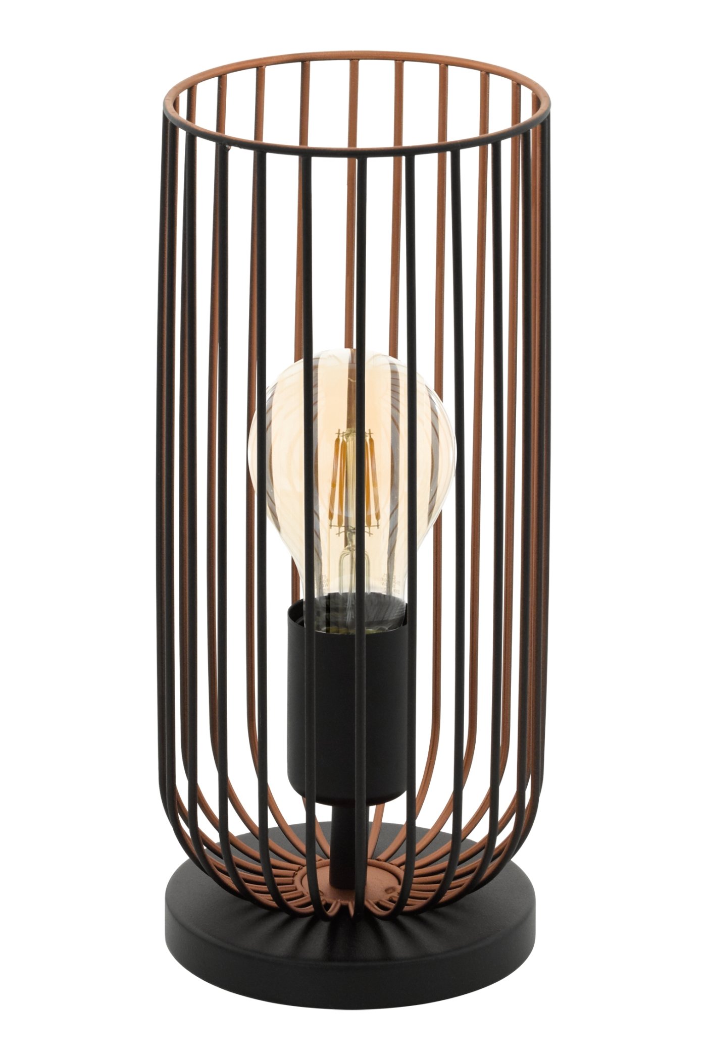   
                        Настільна лампа EGLO (Австрія) 26154    
                         у стилі лофт.  
                        Тип джерела світла: cвітлодіодні led, енергозберігаючі, розжарювання.                                                 Кольори плафонів і підвісок: чорний, мідь.                         Матеріал: сталь.                          фото 1