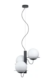   
                        Люстра EGLO (Австрія) 26317    
                         у стилі Лофт.  
                        Тип джерела світла: світлодіодна лампа, змінна.                         Форма: Коло.                         Кольори плафонів і підвісок: Чорний, Білий.                         Матеріал: Сталь, Скло.                          фото 1