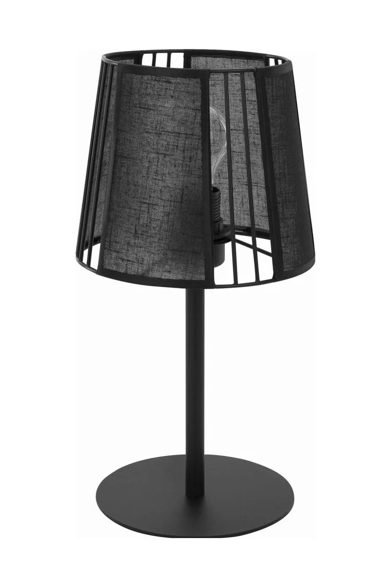   
                        Настільна лампа TK LIGHTING (Польща) 27754    
                         у стилі Модерн.  
                        Тип джерела світла: світлодіодна лампа, змінна.                                                 Кольори плафонів і підвісок: Чорний.                         Матеріал: Тканина, Пластик.                          фото 1