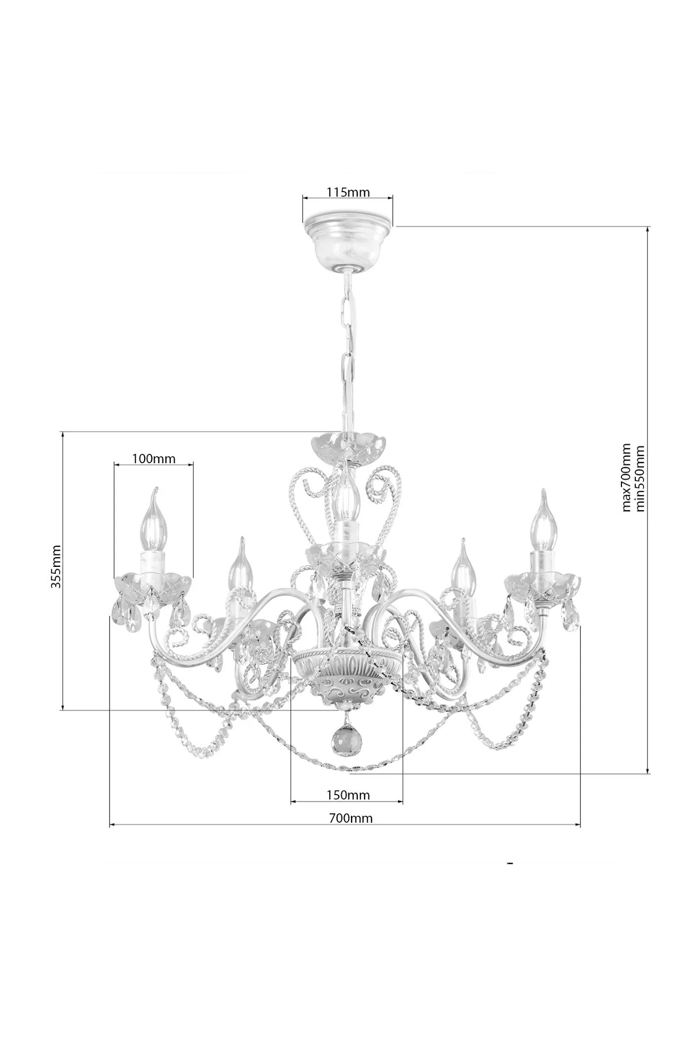   
                        
                        Люстра NB LIGHT (Україна) 28695    
                         У стилі Класика.  
                        Тип джерела світла: світлодіодна лампа, змінна.                         Форма: Коло.                         Кольори плафонів і підвісок: Прозорий.                         Матеріал: Кришталь.                          фото 6