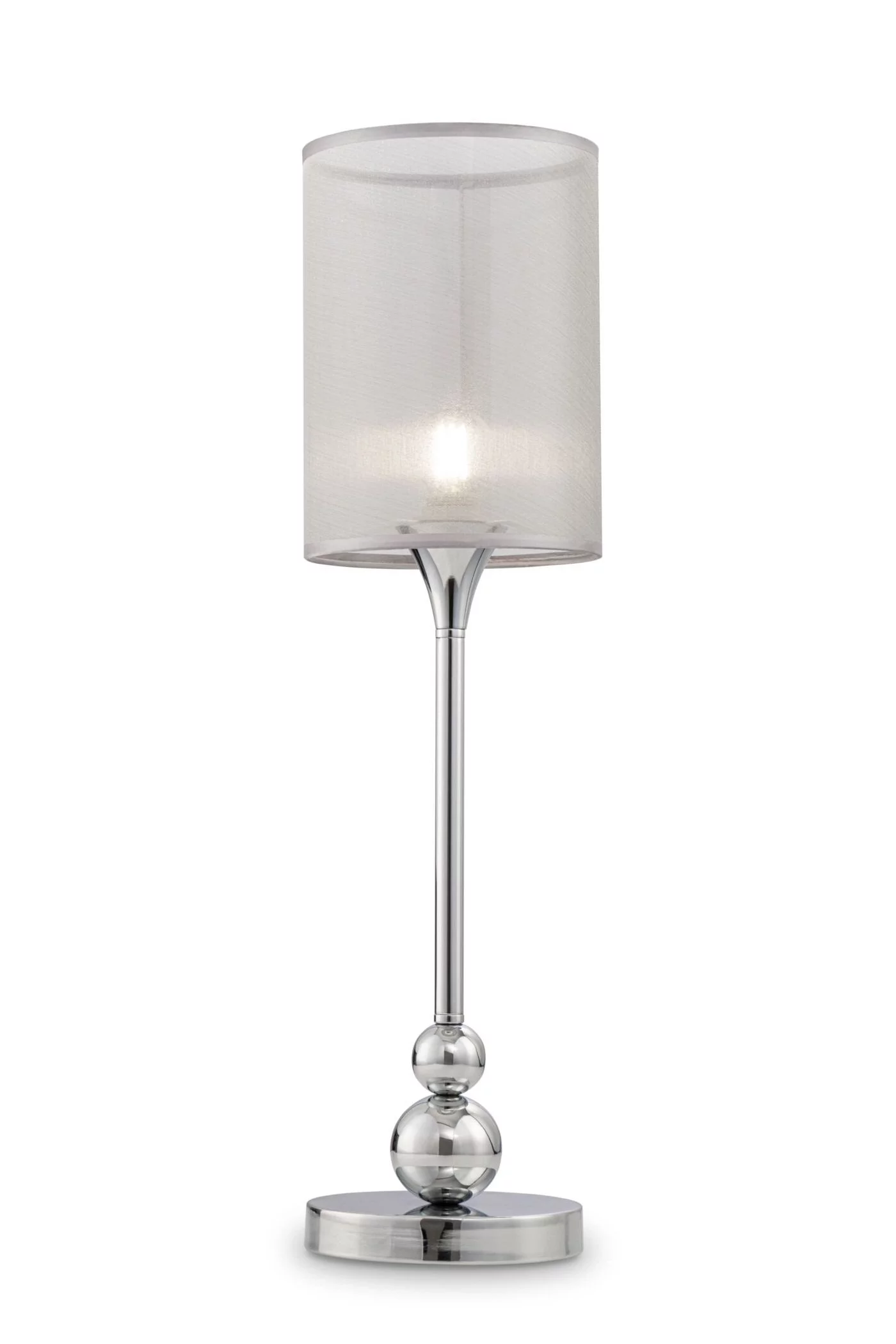   
                        Настольная лампа FREYA  (Германия) 29108    
                         в стиле Модерн.  
                        Тип источника света: светодиодная лампа, сменная.                                                 Цвета плафонов и подвесок: Серебро.                         Материал: Ткань.                          фото 1