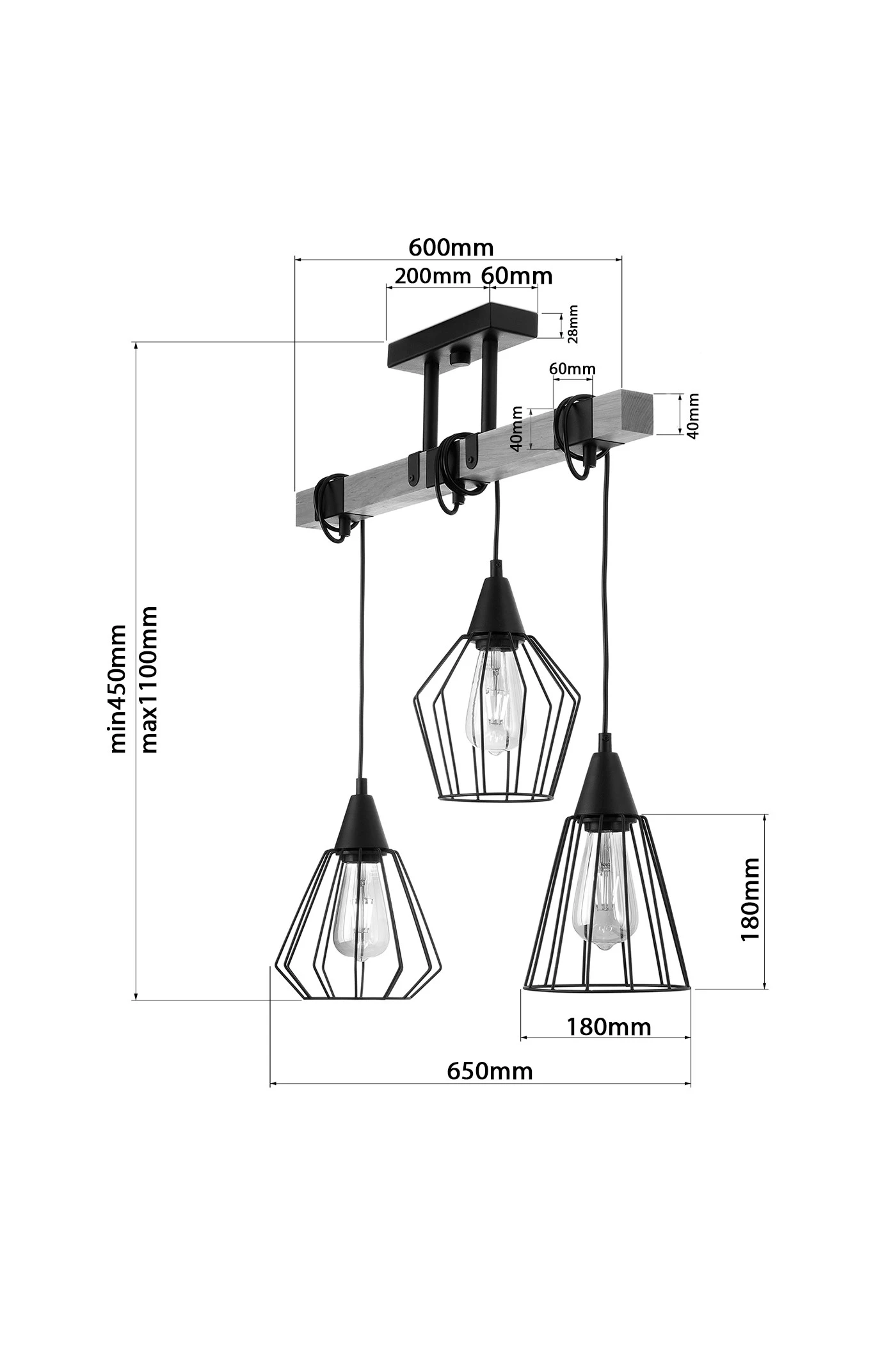   
                        
                        Люстра NB LIGHT (Україна) 29638    
                         У стилі Лофт.  
                        Тип джерела світла: світлодіодна лампа, змінна.                         Форма: Прямокутник.                         Кольори плафонів і підвісок: Чорний.                         Матеріал: Метал.                          фото 4