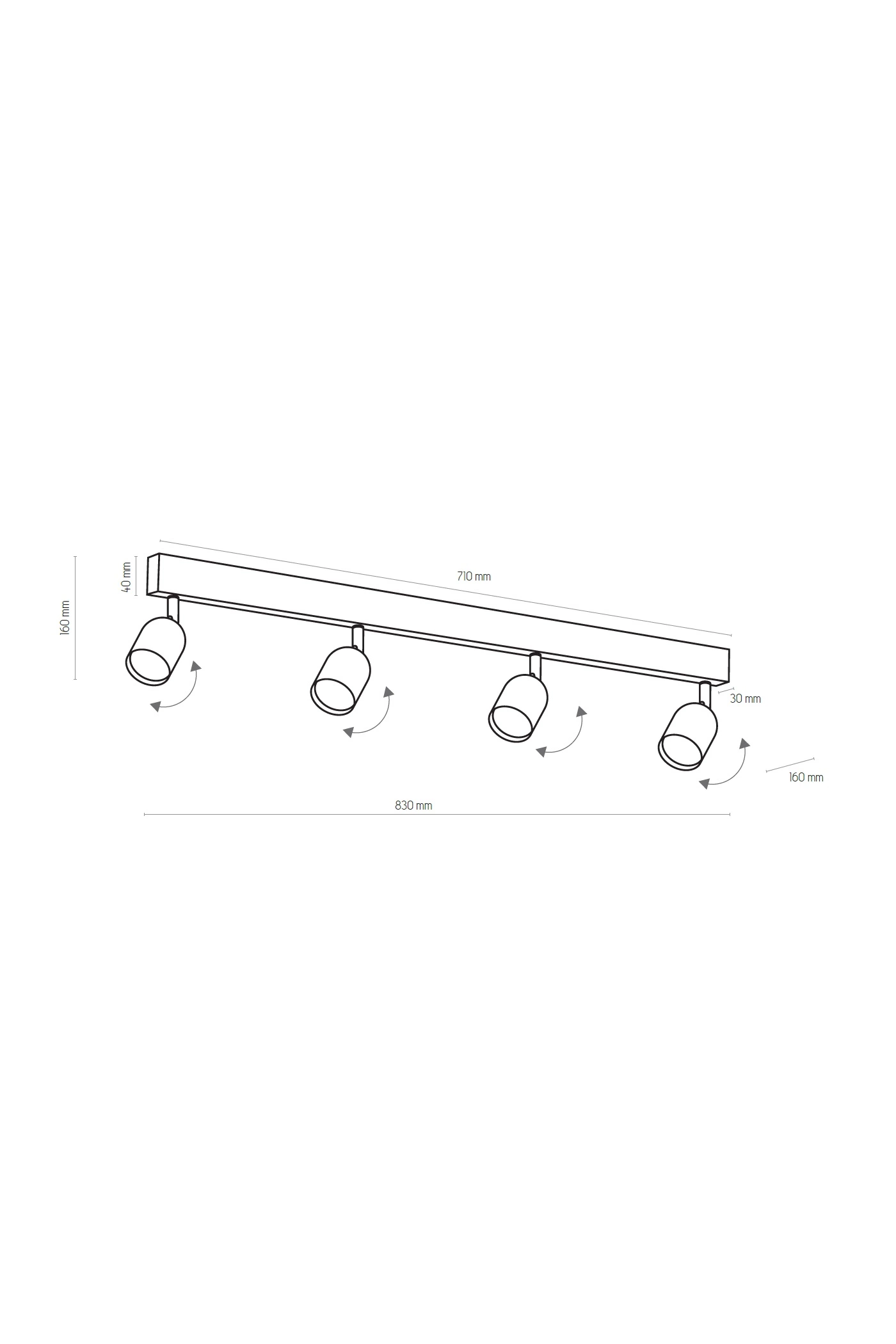   
                        
                        Світильник поворотний TK LIGHTING (Польща) 29722    
                         у стилі Лофт.  
                        Тип джерела світла: світлодіодна лампа, змінна.                         Форма: Прямокутник.                         Кольори плафонів і підвісок: Чорний.                         Матеріал: Метал.                          фото 2