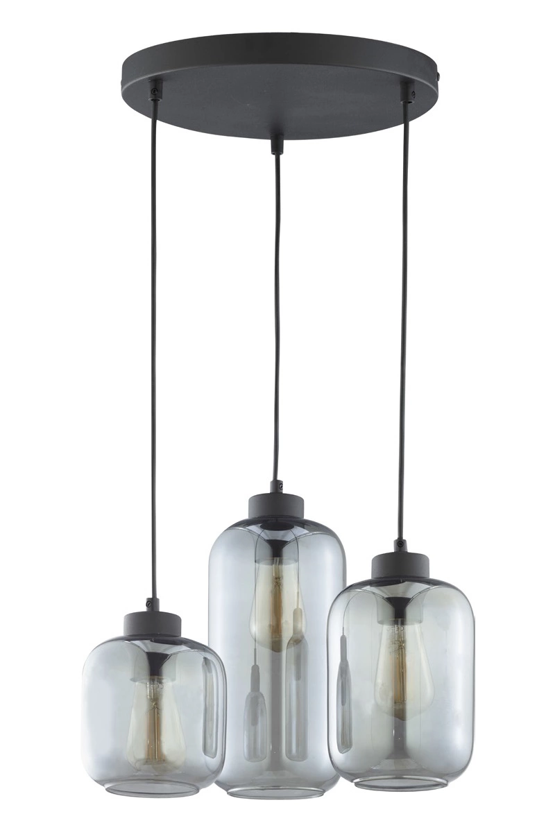   
                        Люстра TK LIGHTING (Польща) 29785    
                         у стилі Хай-тек.  
                        Тип джерела світла: світлодіодна лампа, змінна.                         Форма: Коло.                         Кольори плафонів і підвісок: Сірий.                         Матеріал: Скло.                          фото 1