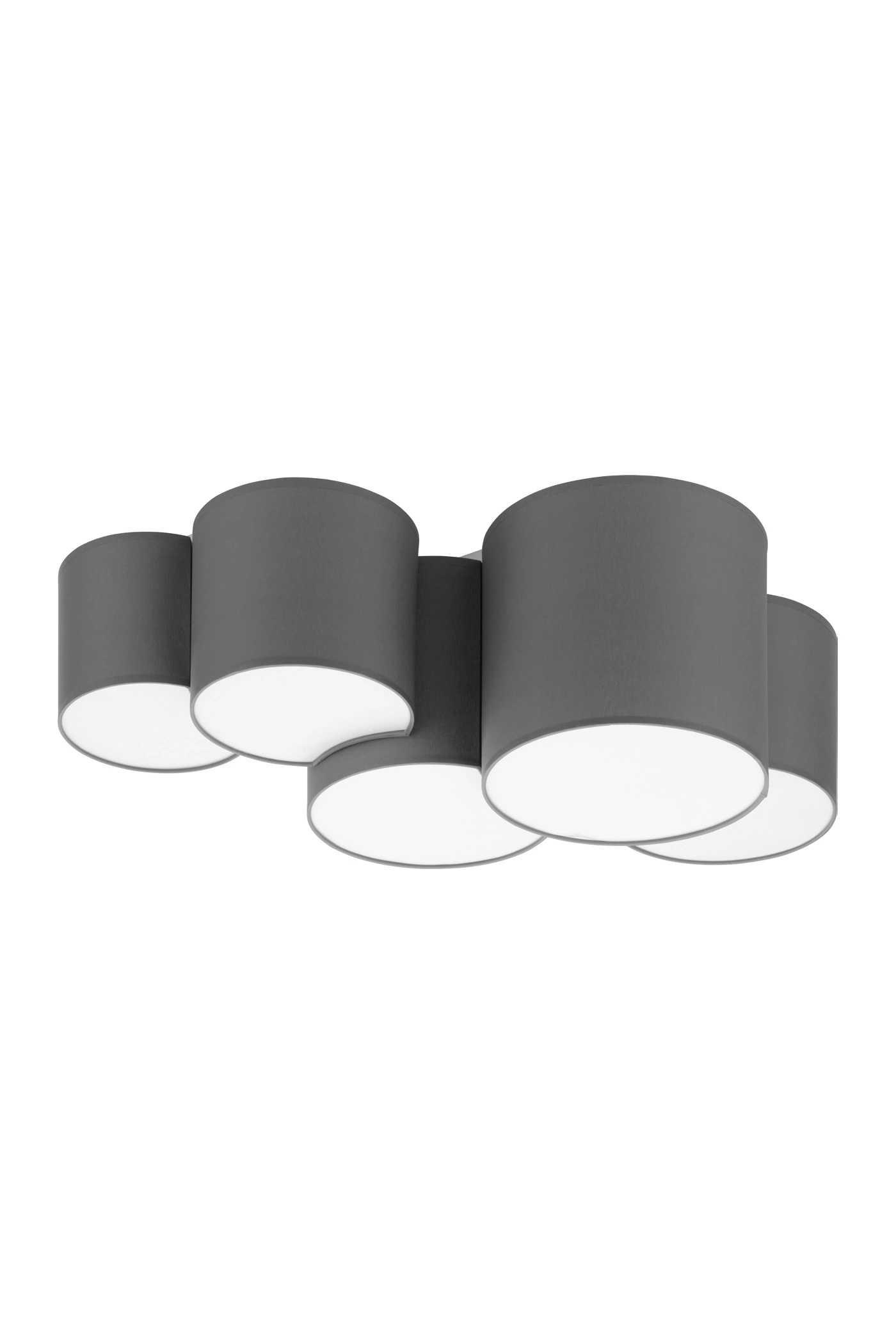   
                        Светильник потолочный TK LIGHTING  (Польша) 29923    
                         в стиле Модерн.  
                        Тип источника света: светодиодная лампа, сменная.                         Форма: Асимметричная.                         Цвета плафонов и подвесок: Серый, Белый.                         Материал: Ткань, Металл.                          фото 1