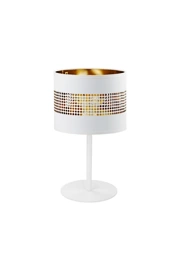   
                        
                        Настільна лампа TK LIGHTING (Польща) 29954    
                         у стилі Лофт.  
                        Тип джерела світла: світлодіодна лампа, змінна.                                                 Кольори плафонів і підвісок: Білий, Золото.                         Матеріал: Тканина.                          фото 1