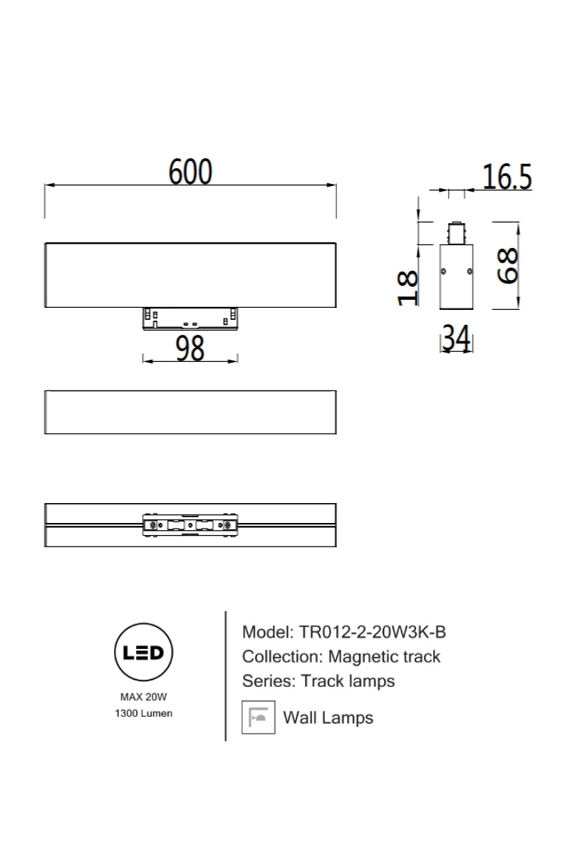   
                        
                        Трековый магнитный светильник MAYTONI (Германия) 30190    
                         в стиле Хай-тек.  
                        Тип источника света: встроенный led-модуль, несъемный.                         Форма: Прямоугольник.                         Цвета плафонов и подвесок: Черный.                         Материал: Алюминий.                          фото 4