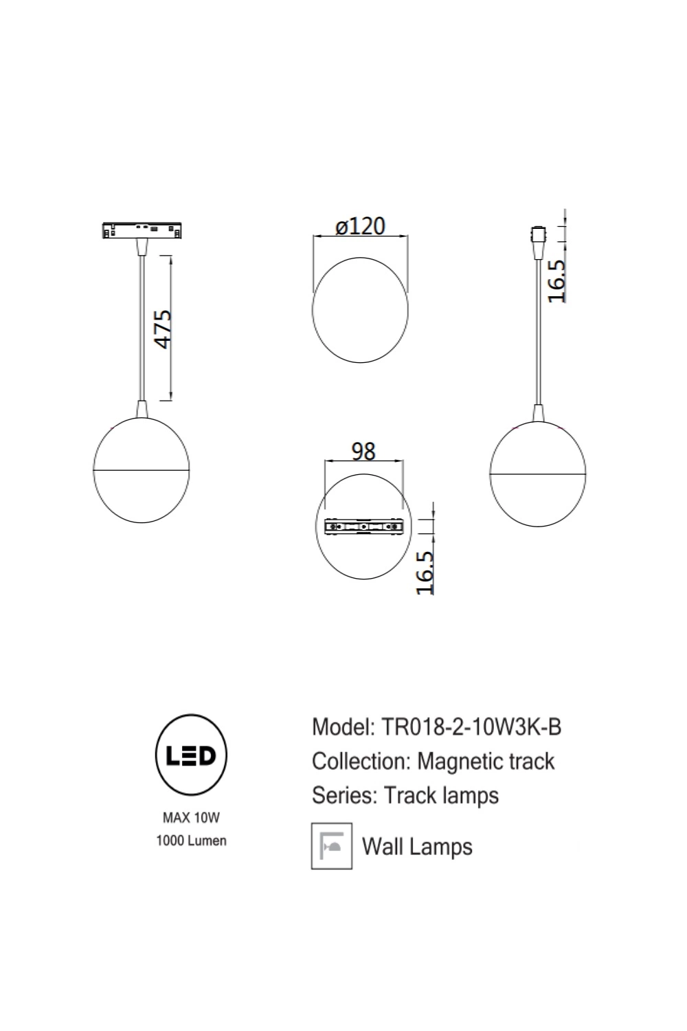   
                        Трековий магнітний світильник MAYTONI (Німеччина) 30200    
                         у стилі Лофт.  
                        Тип джерела світла: вбудовані світлодіоди led.                         Форма: Куля.                         Кольори плафонів і підвісок: Білий.                         Матеріал: Скло.                          фото 4