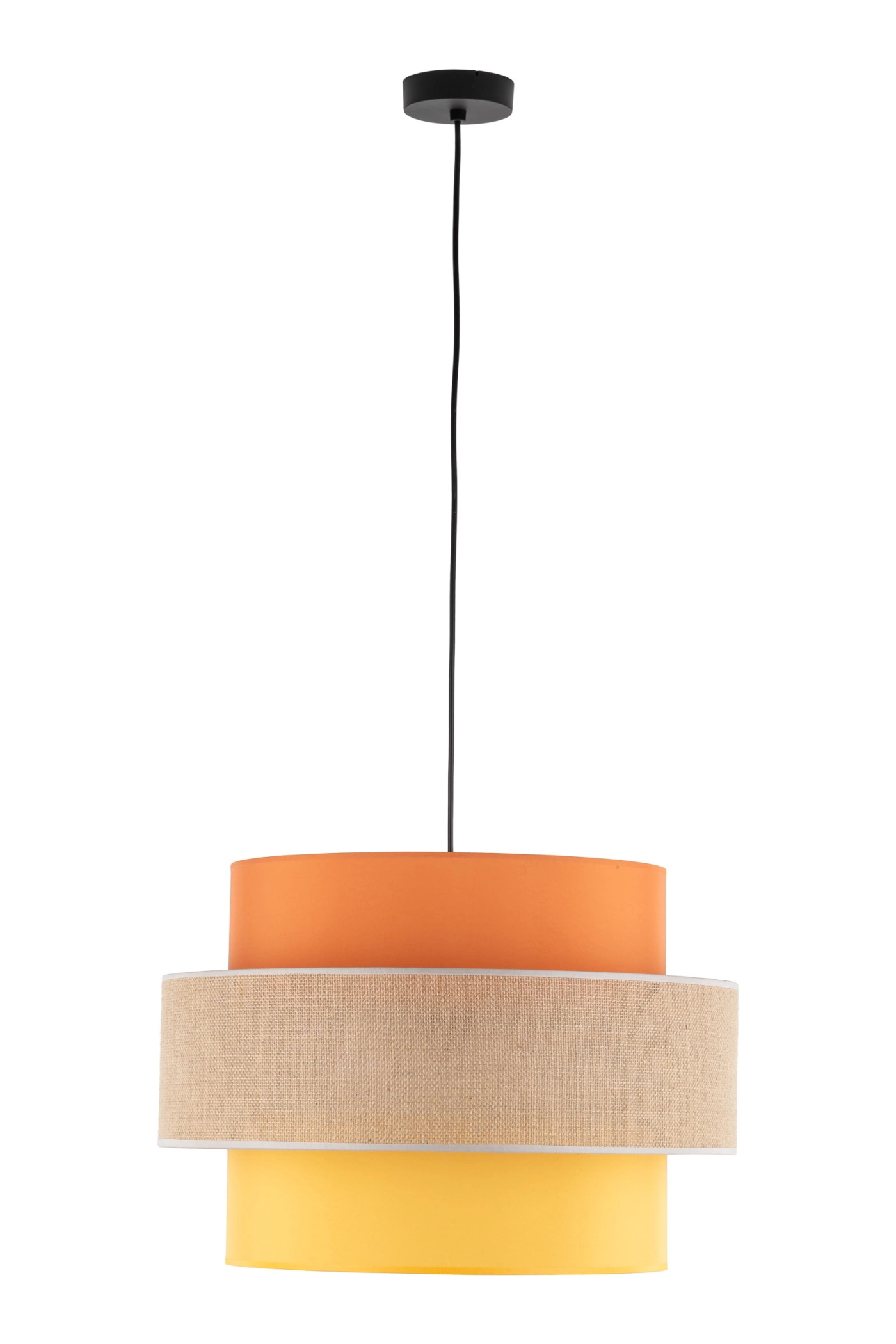   
                        
                        Люстра TK LIGHTING (Польша) 31017    
                         В стиле Модерн.  
                        Тип источника света: светодиодная лампа, сменная.                         Форма: Цилиндр.                         Цвета плафонов и подвесок: Желтый, Оранжевый, Бежевый.                         Материал: Ткань.                          фото 3