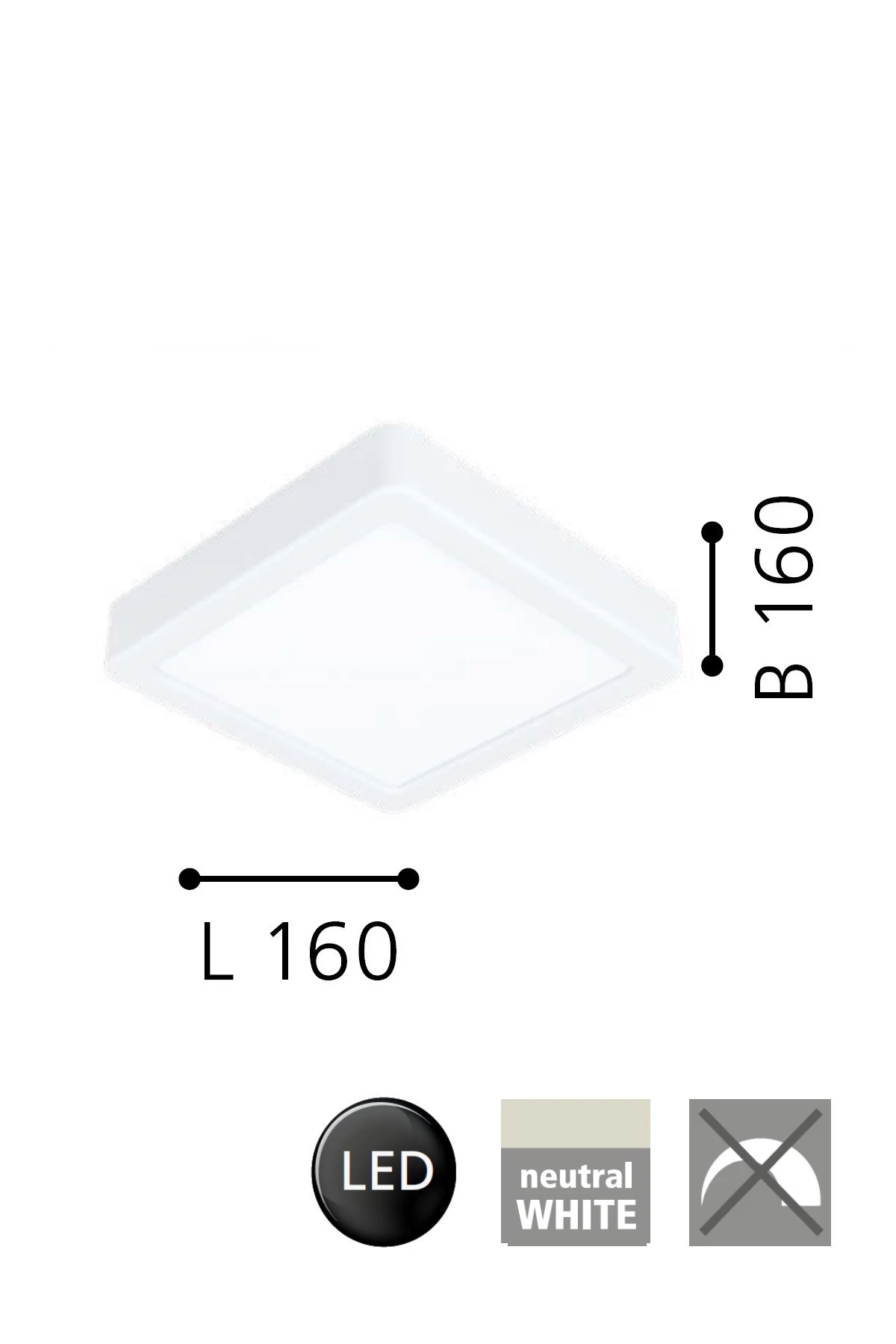   
                        Точковий світильник EGLO (Австрія) 31726    
                         у стилі хай-тек.  
                        Тип джерела світла: вбудовані світлодіоди led.                         Форма: квадрат.                         Кольори плафонів і підвісок: білий.                         Матеріал: акрил.                          фото 2