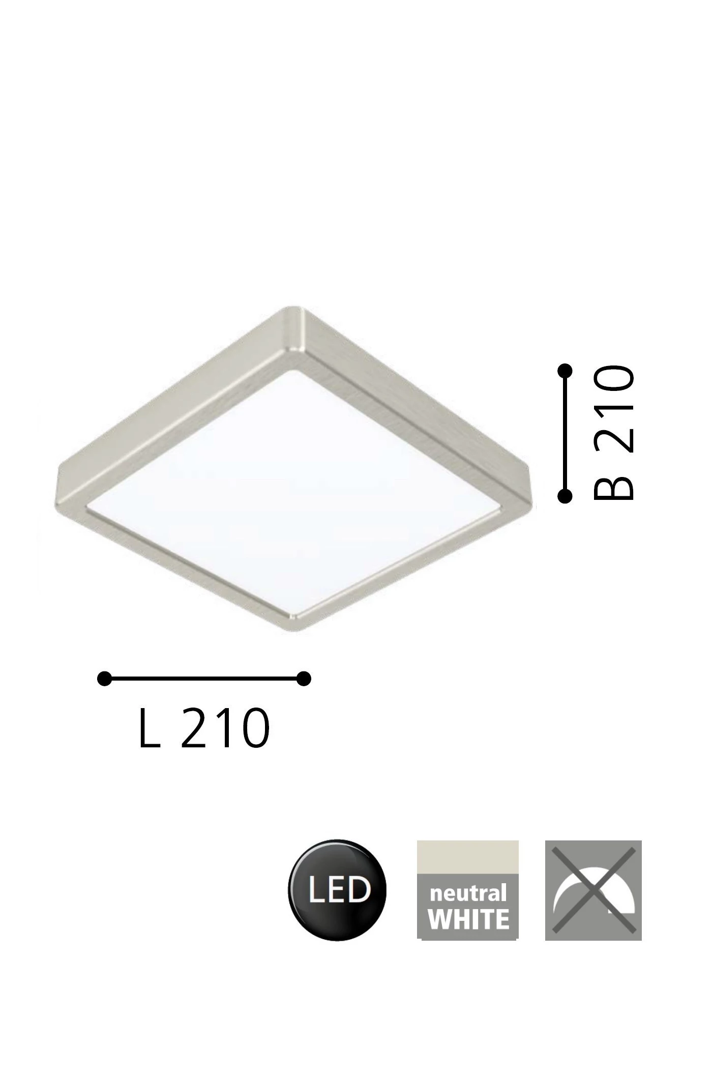   
                        Точковий світильник EGLO (Австрія) 31730    
                         у стилі хай-тек.  
                        Тип джерела світла: вбудовані світлодіоди led.                         Форма: квадрат.                         Кольори плафонів і підвісок: білий.                         Матеріал: акрил.                          фото 2