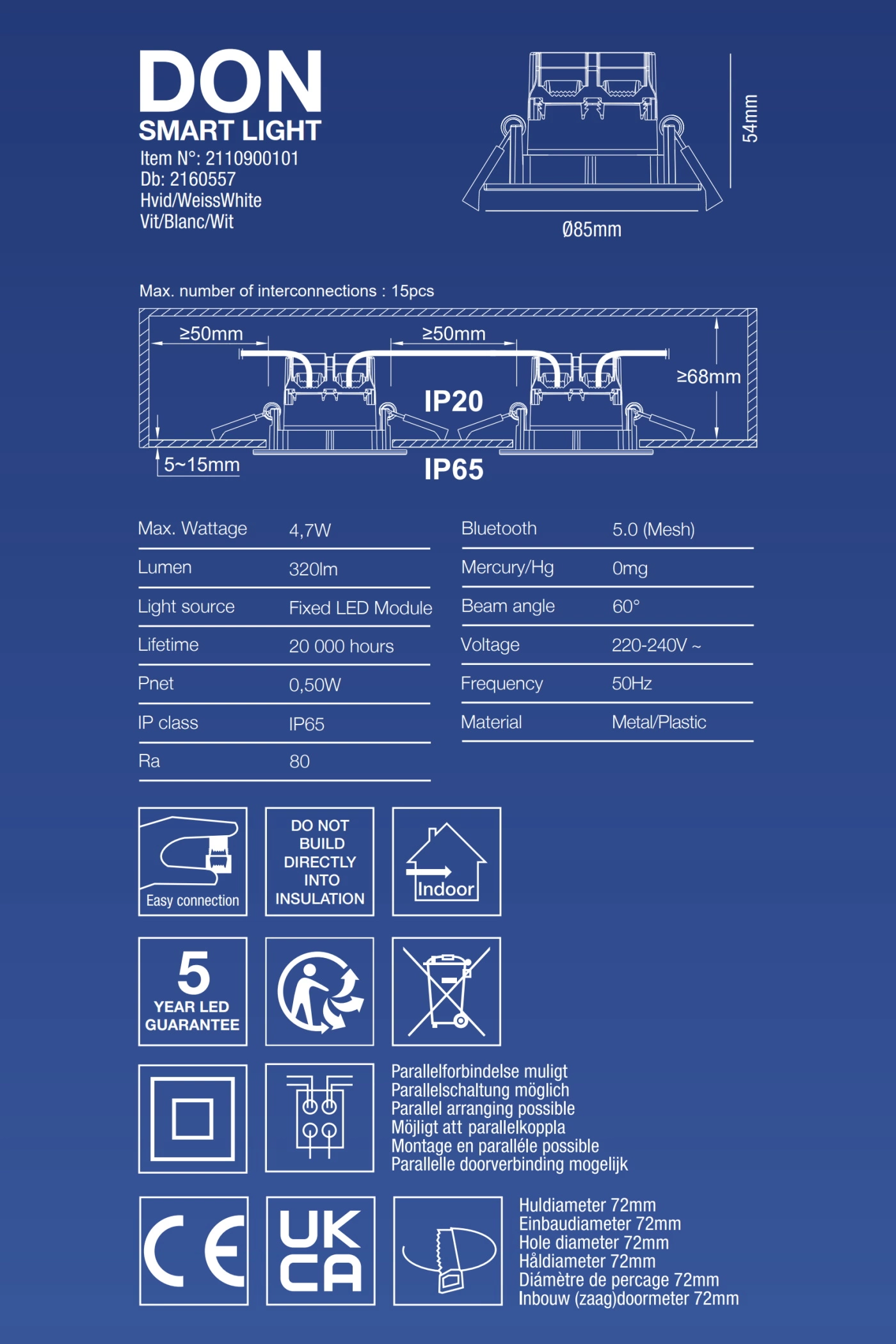 Світильник вуличний NORDLUX (Данія) 32429    
                         У стилі Хай-тек.  
                        Тип джерела світла: вбудований led-модуль, незмінний.                         Форма: Коло.                         Кольори плафонів і підвісок: Білий.                         Матеріал: Пластик.                          фото 7