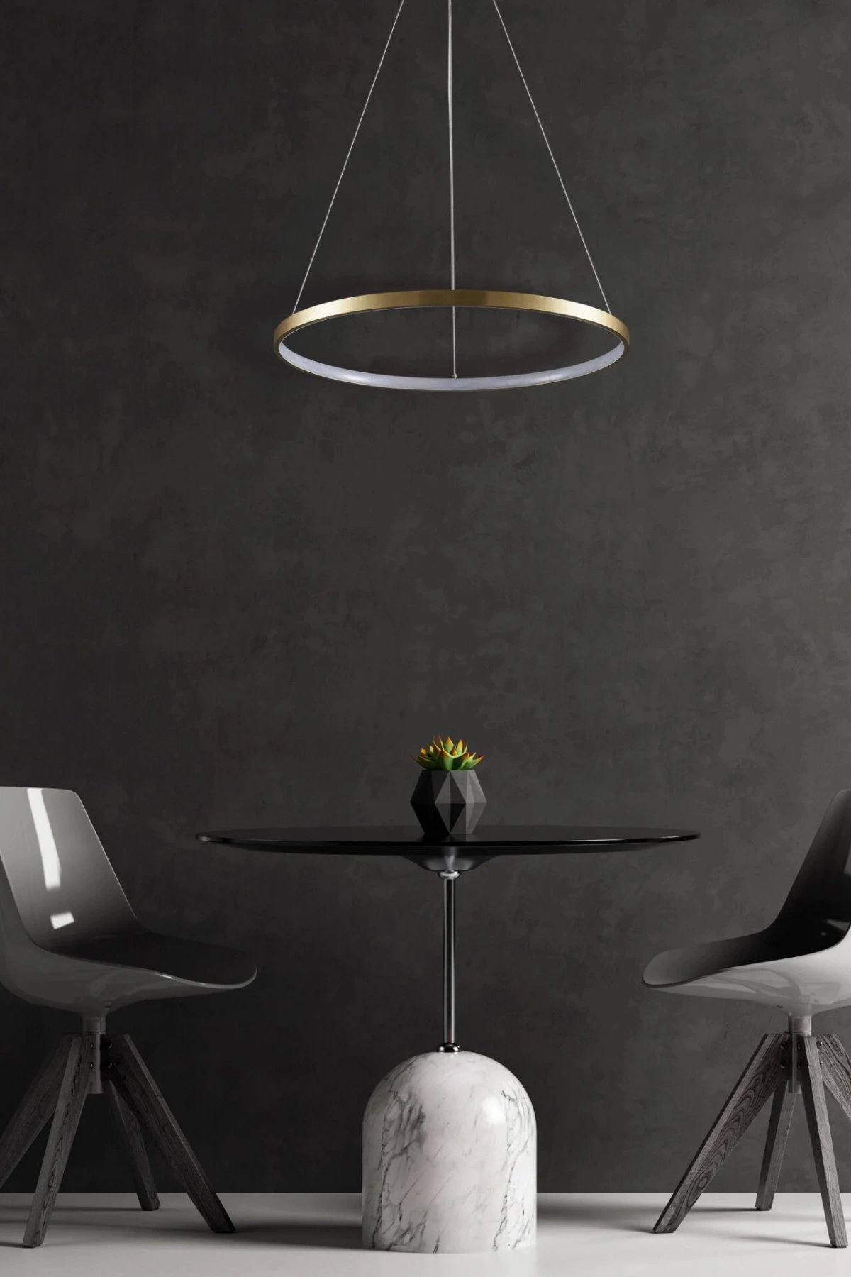   
                        
                        Люстра GOLDLUX (Польша) 32689    
                         В стиле Хай-тек.  
                        Тип источника света: встроенный led-модуль, несъемный.                         Форма: Круг.                         Цвета плафонов и подвесок: Золото, Белый.                         Материал: Алюминий, Силикон.                          фото 6
