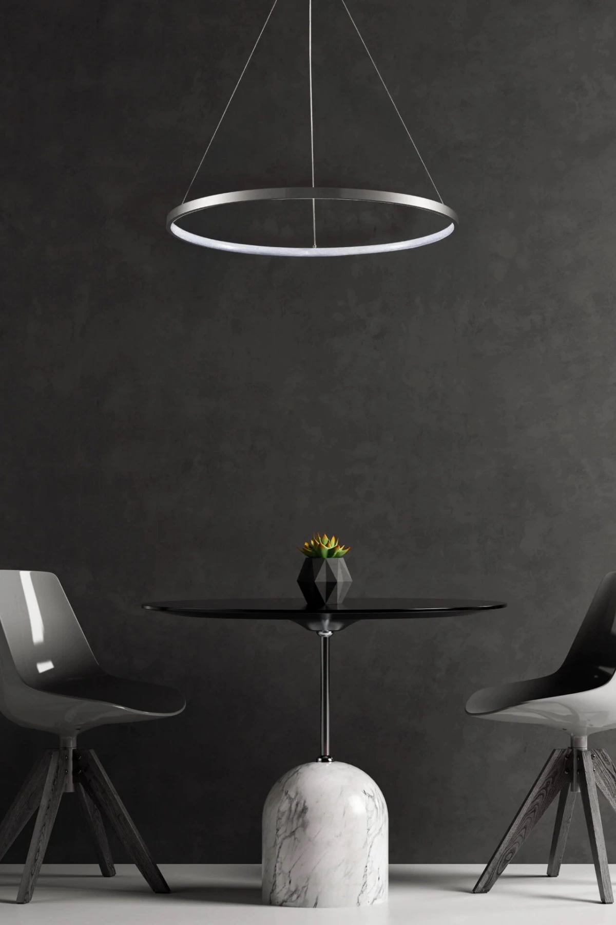   
                        
                        Люстра GOLDLUX (Польша) 32690    
                         В стиле Хай-тек.  
                        Тип источника света: встроенный led-модуль, несъемный.                         Форма: Круг.                         Цвета плафонов и подвесок: Серый, Белый.                         Материал: Алюминий, Силикон.                          фото 6