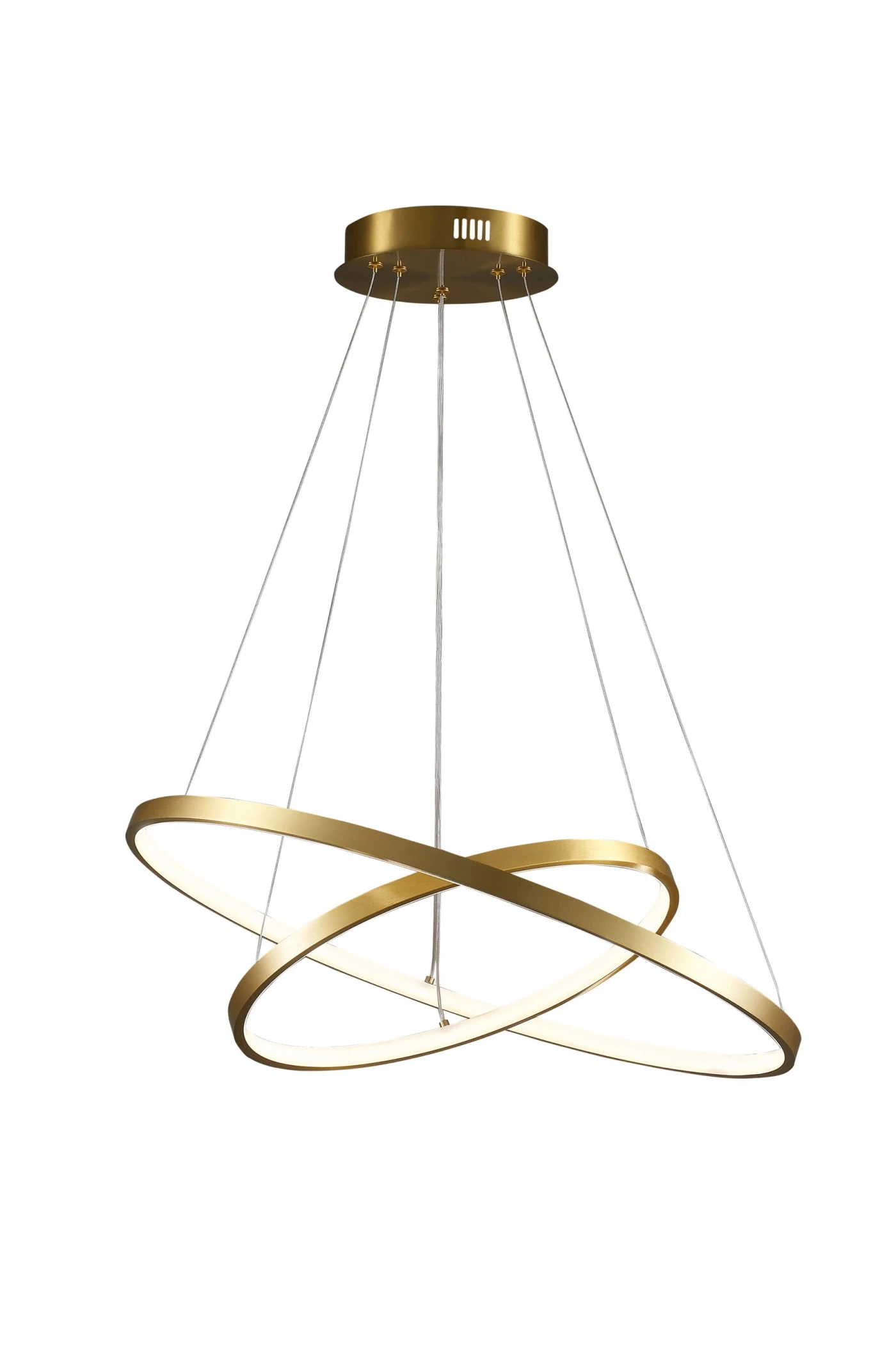   
                        
                        Люстра GOLDLUX (Польша) 32830    
                         В стиле Хай-тек.  
                        Тип источника света: встроенный led-модуль, несъемный.                         Форма: Круг.                         Цвета плафонов и подвесок: Золото, Белый.                         Материал: Алюминий, Силикон.                          фото 1