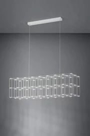   
                        Люстра EGLO (Австрія) 32910    
                         у стилі хай-тек.  
                        Тип джерела світла: вбудовані світлодіоди led.                         Форма: прямокутник.                         Кольори плафонів і підвісок: сірий.                         Матеріал: сталь.                          фото 1