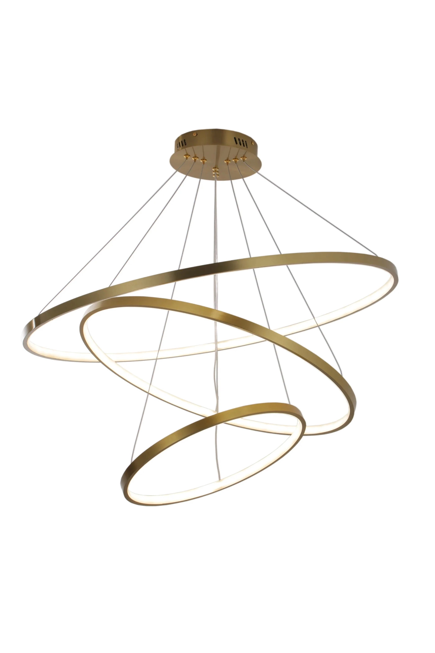   
                        
                        Люстра GOLDLUX (Польша) 33090    
                         В стиле Хай-тек.  
                        Тип источника света: встроенный led-модуль, несъемный.                         Форма: Круг.                         Цвета плафонов и подвесок: Золото, Белый.                         Материал: Алюминий, Силикон.                          фото 1