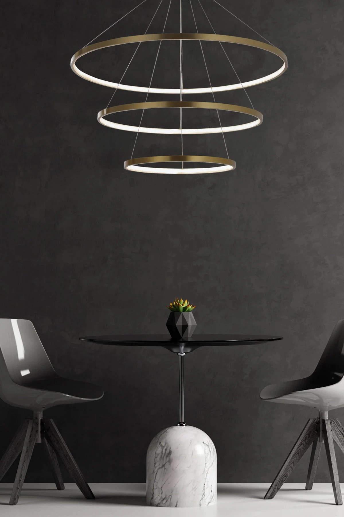  
                        
                        Люстра GOLDLUX (Польша) 33090    
                         В стиле Хай-тек.  
                        Тип источника света: встроенный led-модуль, несъемный.                         Форма: Круг.                         Цвета плафонов и подвесок: Золото, Белый.                         Материал: Алюминий, Силикон.                          фото 4