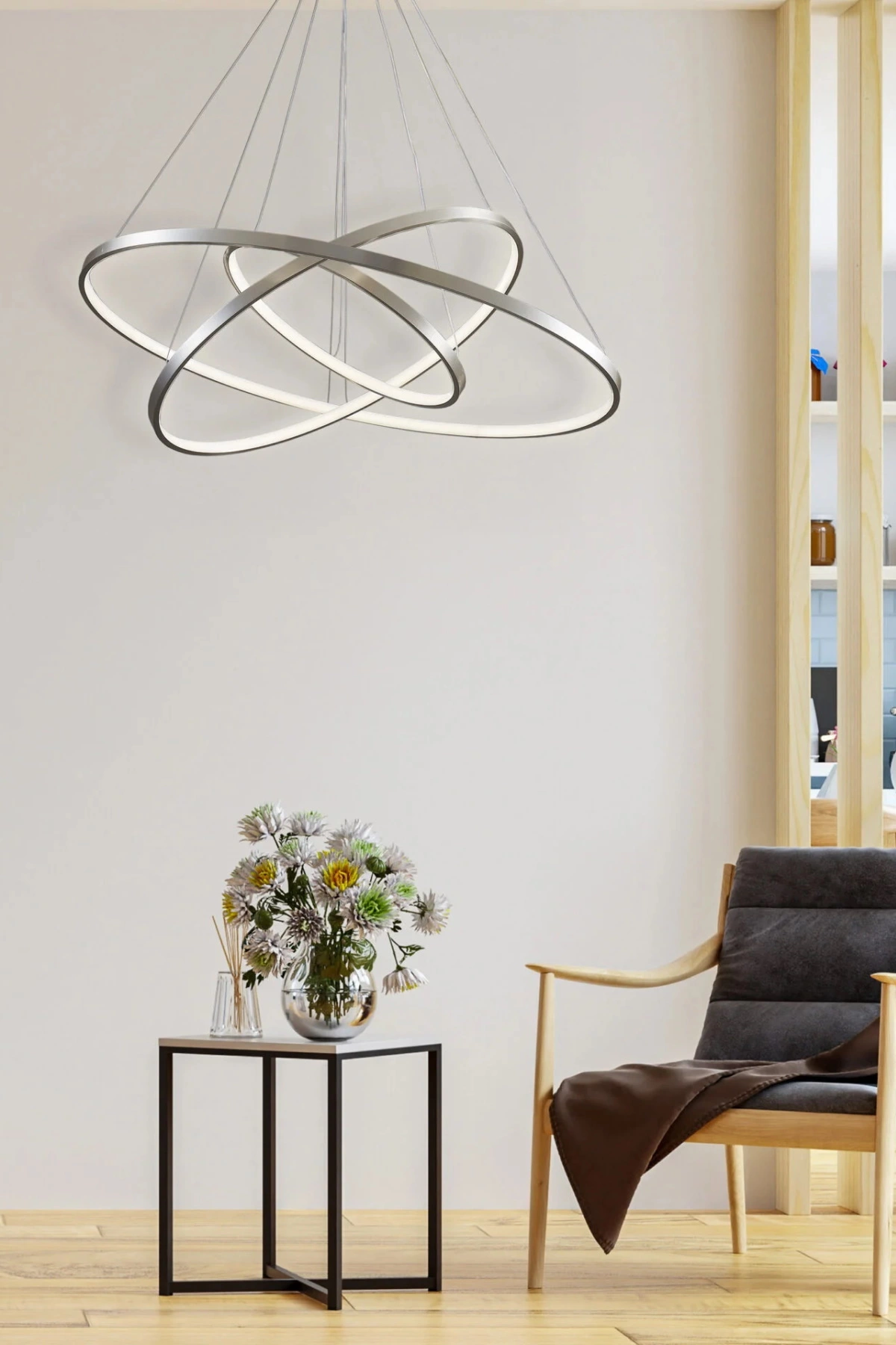   
                        
                        Люстра GOLDLUX (Польша) 33091    
                         В стиле Хай-тек.  
                        Тип источника света: встроенный led-модуль, несъемный.                         Форма: Круг.                         Цвета плафонов и подвесок: Серый, Белый.                         Материал: Алюминий, Силикон.                          фото 4