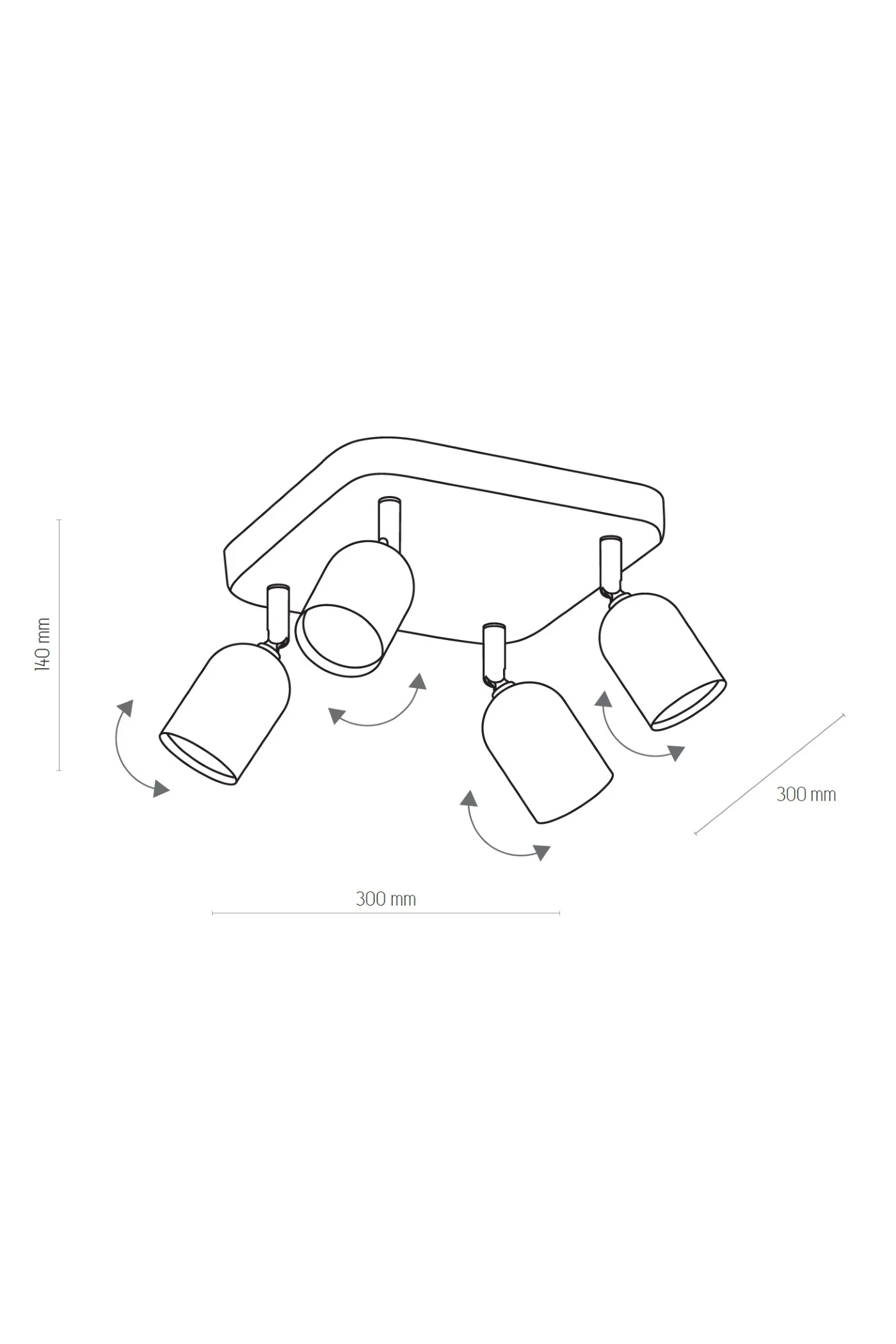   
                        
                        Світильник поворотний TK LIGHTING (Польща) 33576    
                         У стилі Хай-тек.  
                        Тип джерела світла: світлодіодна лампа, змінна.                         Форма: Квадрат.                         Кольори плафонів і підвісок: Білий.                         Матеріал: Метал.                          фото 2