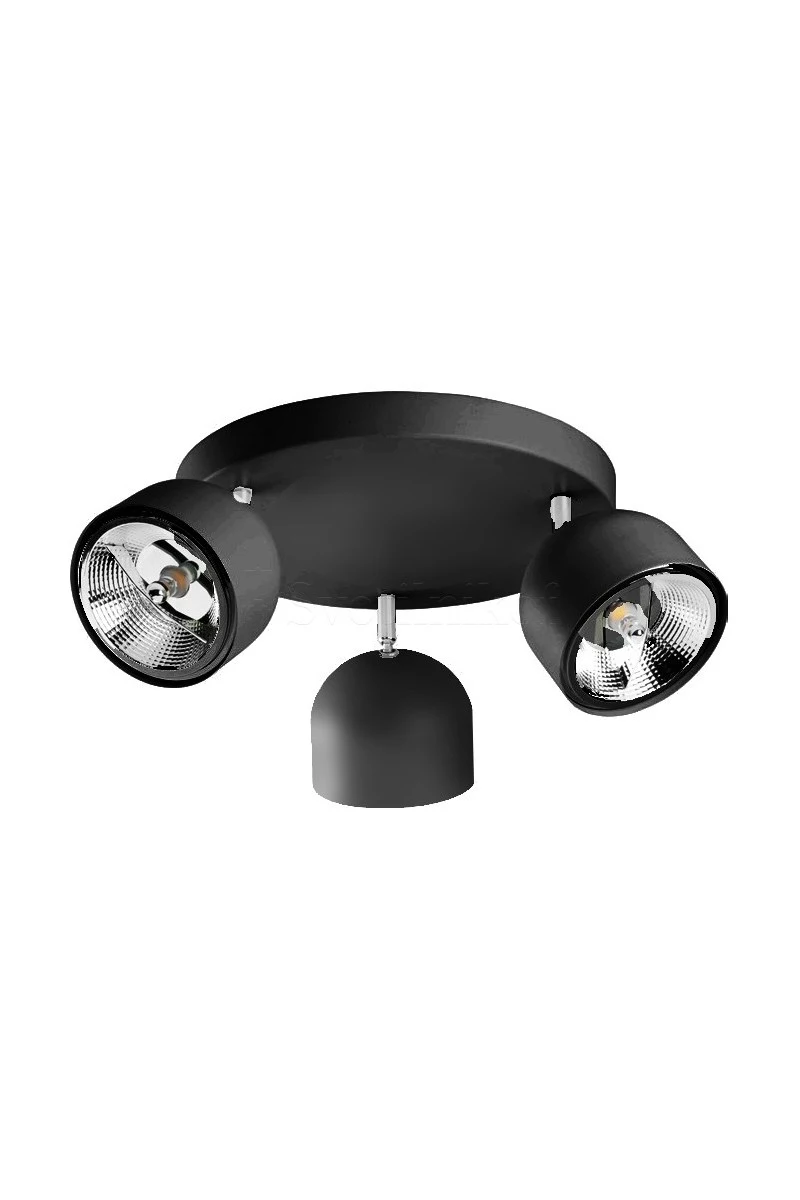   
                        Світильник поворотний TK LIGHTING (Польща) 33596    
                         у стилі Хай-тек.  
                        Тип джерела світла: світлодіодна лампа, змінна.                         Форма: Коло.                         Кольори плафонів і підвісок: Чорний.                         Матеріал: Пластик.                          фото 1