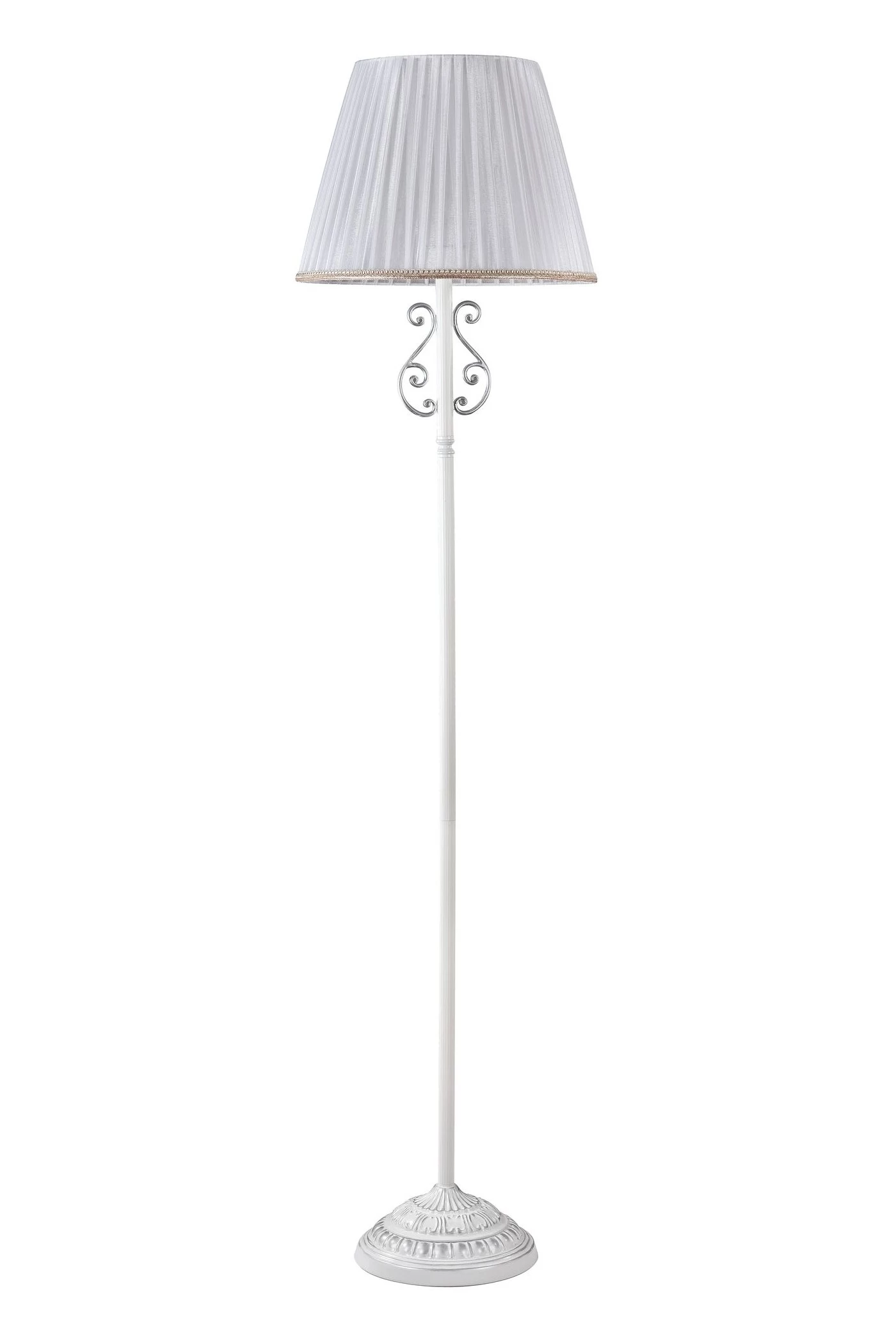   
                        Торшер FREYA (Німеччина) 33658    
                         у стилі Класика.  
                        Тип джерела світла: світлодіодна лампа, змінна.                                                 Кольори плафонів і підвісок: Білий.                         Матеріал: Тканина.                          фото 1