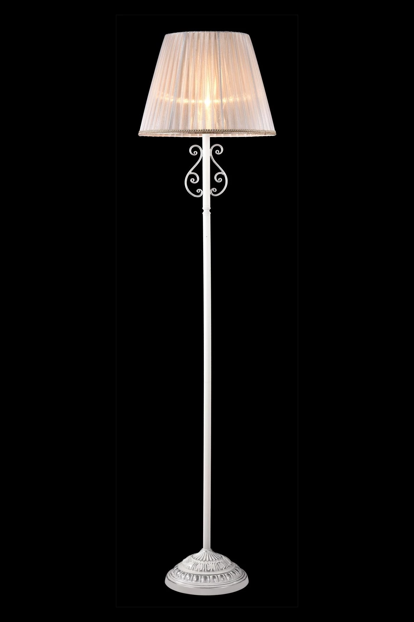   
                        Торшер FREYA (Німеччина) 33658    
                         у стилі Класика.  
                        Тип джерела світла: світлодіодна лампа, змінна.                                                 Кольори плафонів і підвісок: Білий.                         Матеріал: Тканина.                          фото 2