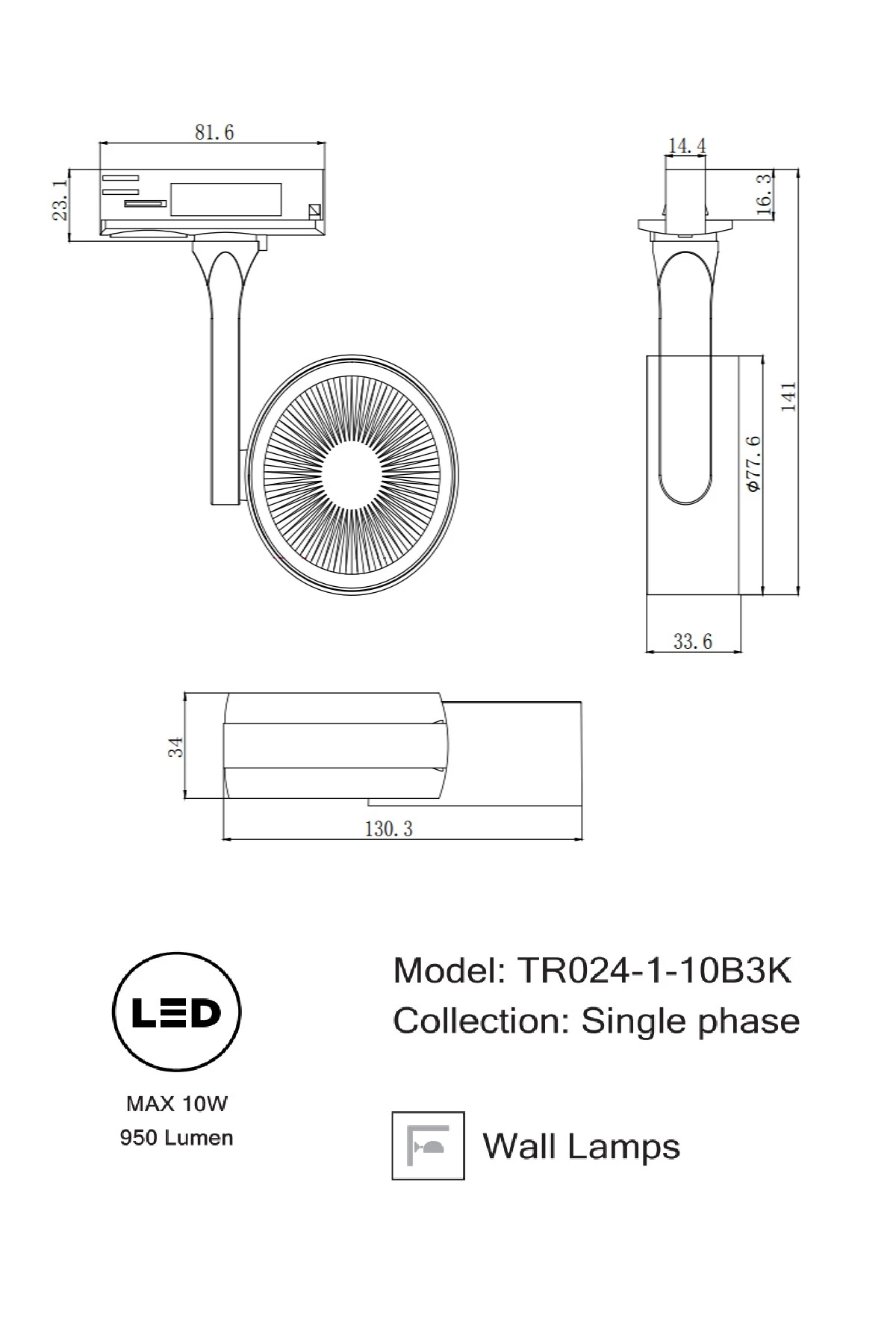   
                        
                        Трековый светильник MAYTONI (Германия) 34596    
                         в стиле Хай-тек.  
                        Тип источника света: встроенный led-модуль, несъемный.                                                 Цвета плафонов и подвесок: Черный.                         Материал: Алюминий.                          фото 4