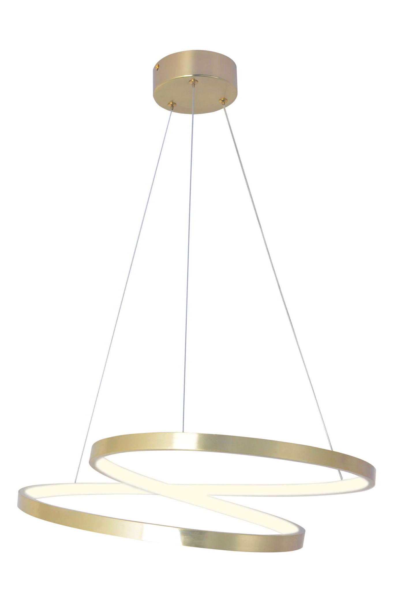   
                        
                        Люстра GOLDLUX (Польша) 34717    
                         В стиле Хай-тек.  
                        Тип источника света: встроенный led-модуль, несъемный.                         Форма: Круг, Асимметричная.                         Цвета плафонов и подвесок: Золото, Белый.                         Материал: Алюминий, Пластик.                          фото 2