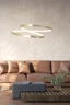   
                        
                        Люстра GOLDLUX (Польша) 34717    
                         В стиле Хай-тек.  
                        Тип источника света: встроенный led-модуль, несъемный.                         Форма: Круг, Асимметричная.                         Цвета плафонов и подвесок: Золото, Белый.                         Материал: Алюминий, Пластик.                          фото 3