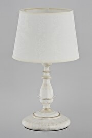   
                        Настільна лампа ALFA (Польща) 35435    
                         у стилі класика.  
                        Тип джерела світла: cвітлодіодні led, енергозберігаючі, розжарювання.                                                 Кольори плафонів і підвісок: білий.                         Матеріал: тканина.                          фото 1