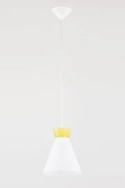   
                        
                        Люстра ALFA (Польша) 35547    
                         в стиле Модерн.  
                        Тип источника света: светодиодная лампа, сменная.                         Форма: Круг.                         Цвета плафонов и подвесок: Белый, Желтый.                         Материал: Стекло.                          фото 1