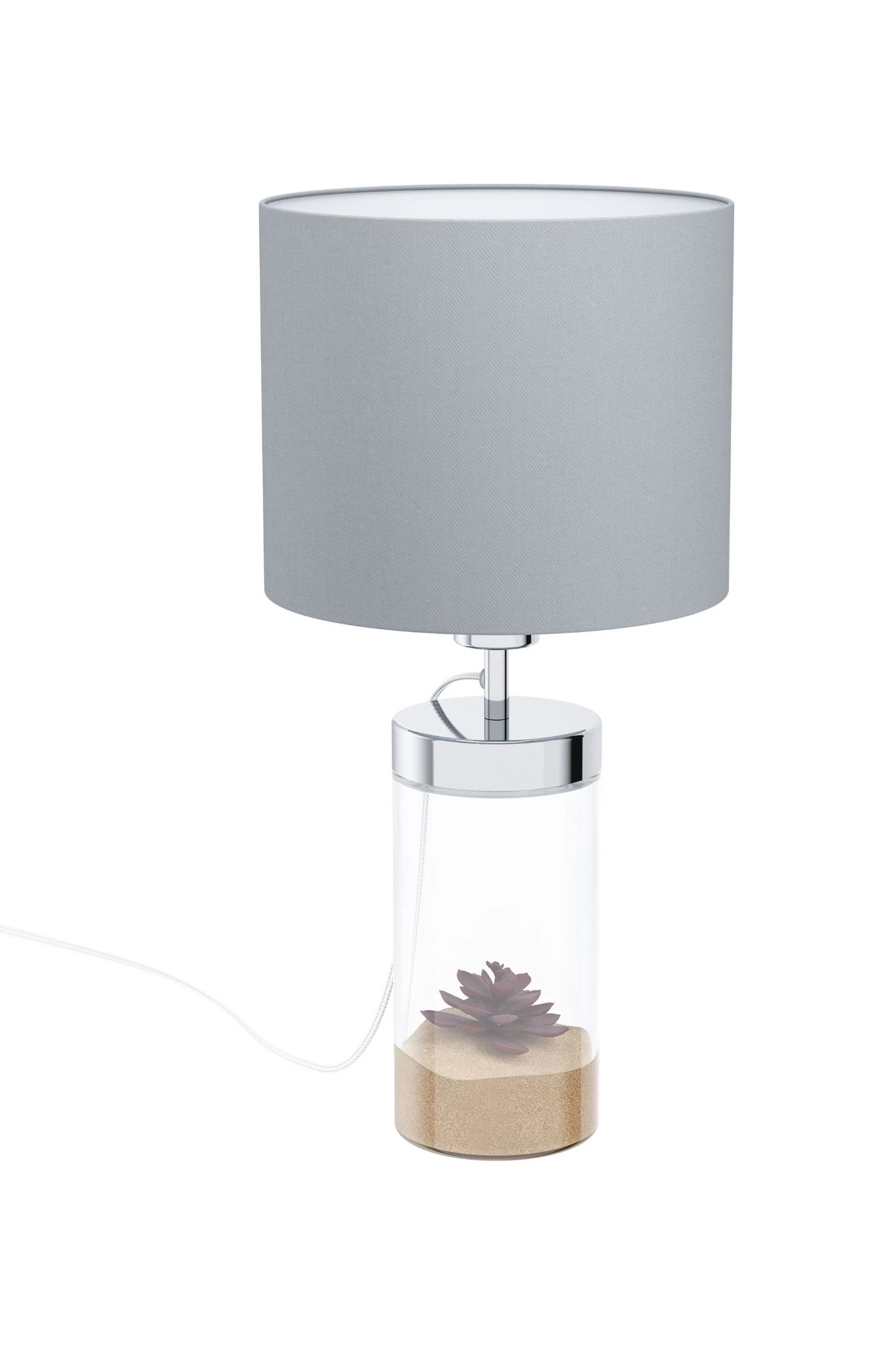   
                        Настільна лампа EGLO (Австрія) 37086    
                         у стилі Модерн.  
                        Тип джерела світла: світлодіодна лампа, змінна.                                                 Кольори плафонів і підвісок: Сірий.                         Матеріал: Тканина.                          фото 1