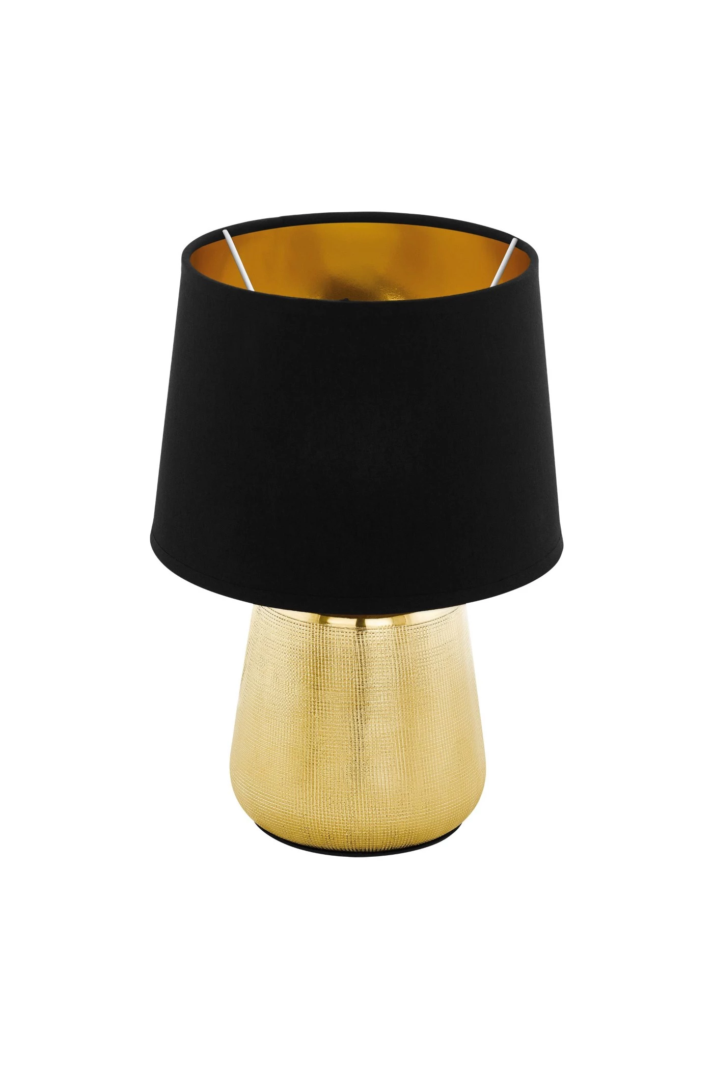   
                        Настільна лампа EGLO (Австрія) 37124    
                         у стилі модерн.  
                        Тип джерела світла: cвітлодіодні led, енергозберігаючі, розжарювання.                                                 Кольори плафонів і підвісок: чорний, золото.                         Матеріал: тканина.                          фото 1