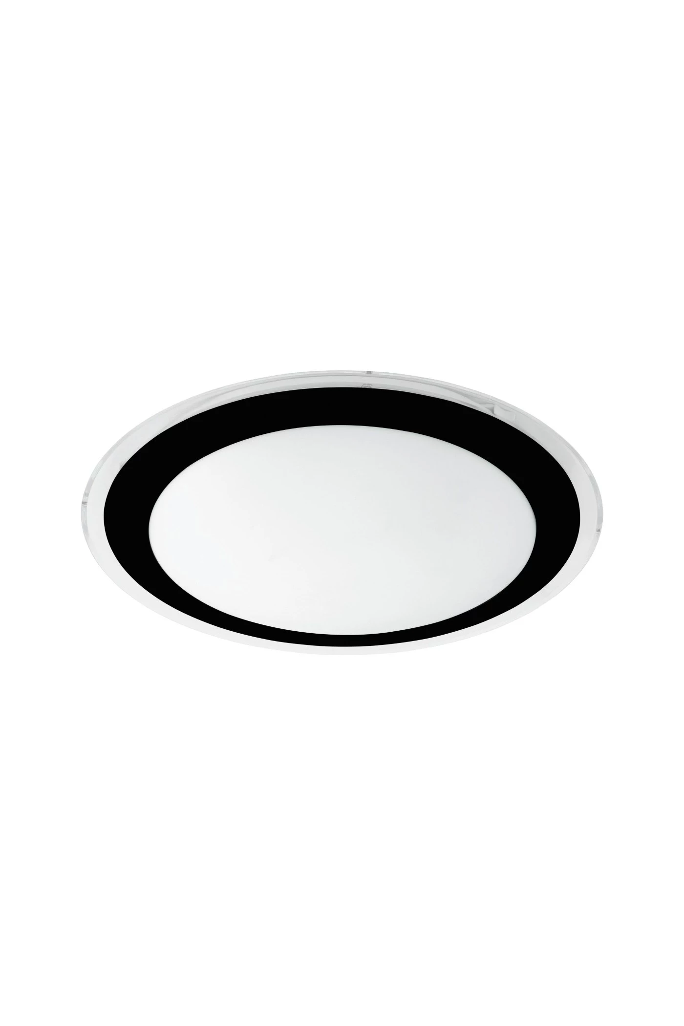  
                        Світильник стельовий EGLO (Австрія) 37323    
                         у стилі модерн.  
                        Тип джерела світла: вбудовані світлодіоди led.                         Форма: коло.                         Кольори плафонів і підвісок: чорний, білий, прозорий.                         Матеріал: пластик.                          фото 1
