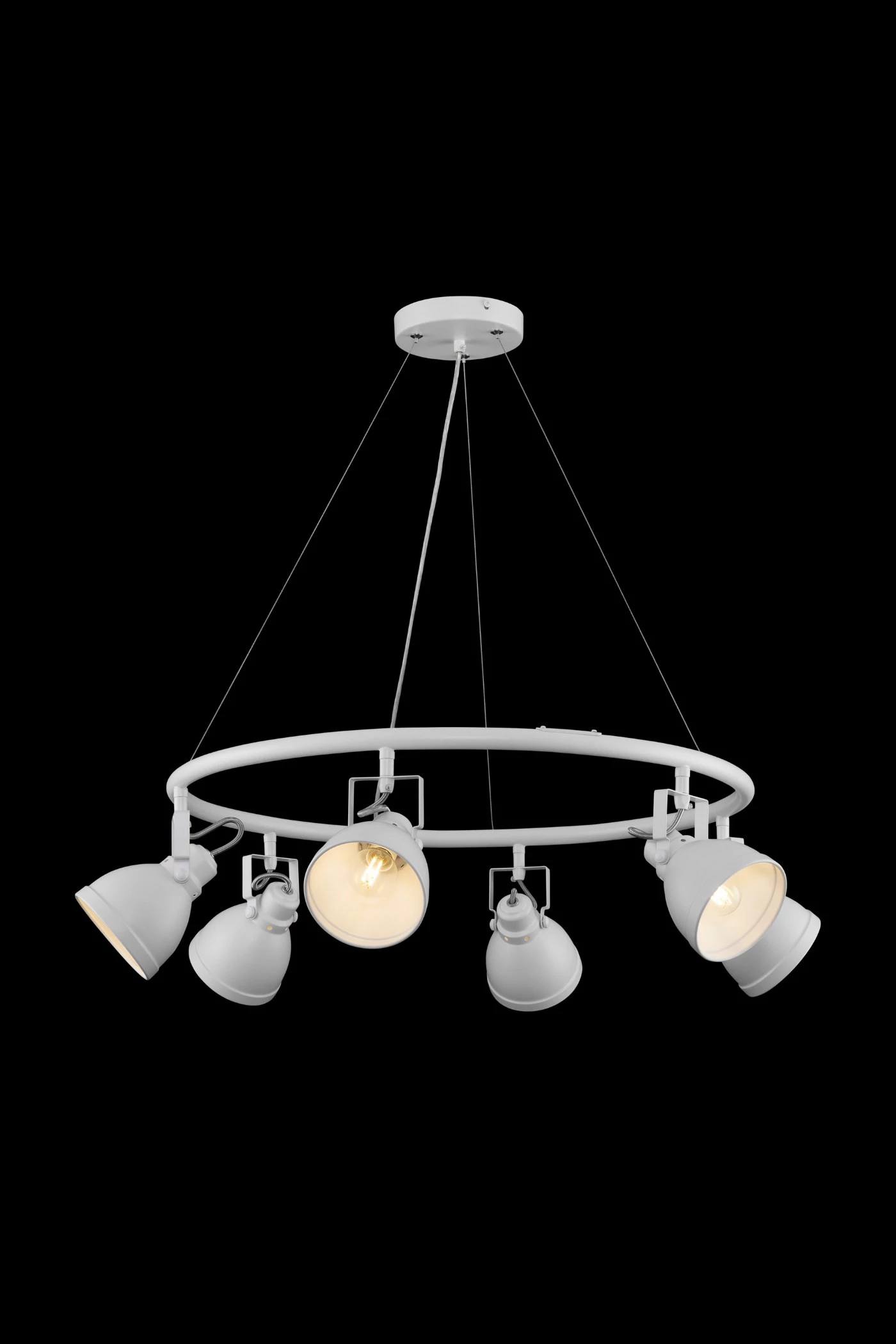   
                        
                        Люстра FREYA (Німеччина) 38059    
                         у стилі Лофт.  
                        Тип джерела світла: світлодіодна лампа, змінна.                         Форма: Коло.                         Кольори плафонів і підвісок: Білий.                         Матеріал: Метал.                          фото 2