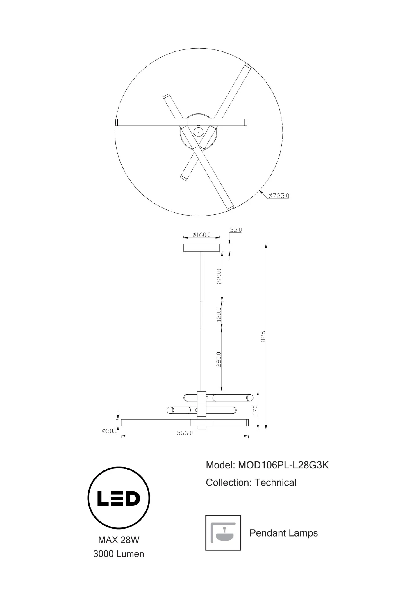   
                        Люстра MAYTONI (Німеччина) 38623    
                         у стилі хай-тек.  
                        Тип джерела світла: вбудовані світлодіоди led.                         Форма: коло.                         Кольори плафонів і підвісок: білий.                         Матеріал: акрил.                          фото 3