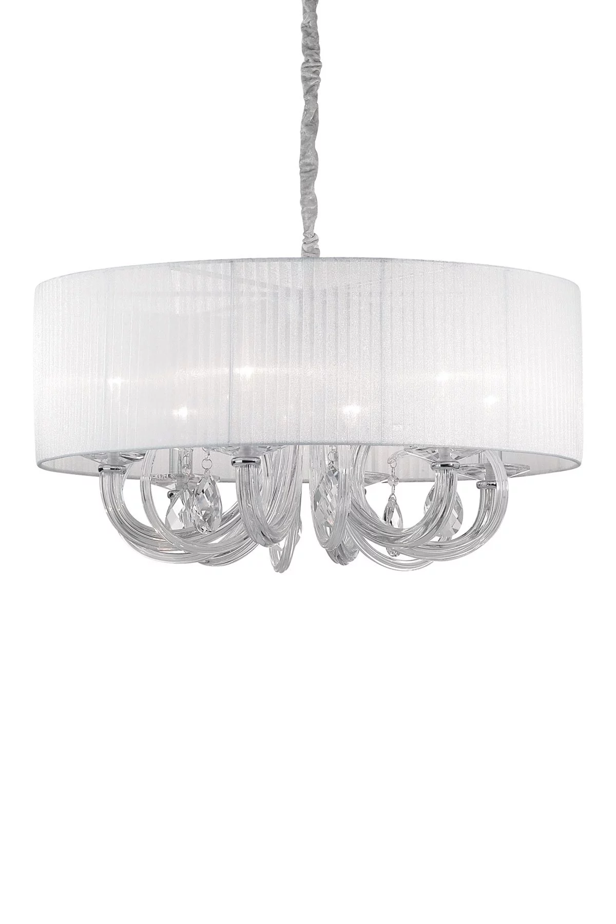   
                        
                        Люстра IDEAL LUX (Італія) 43453    
                         У стилі Класика.  
                        Тип джерела світла: світлодіодна лампа, змінна.                         Форма: Коло, Циліндр.                         Кольори плафонів і підвісок: Білий, Прозорий.                         Матеріал: Тканина, Кришталь.                          фото 1