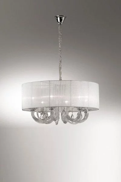   
                        
                        Люстра IDEAL LUX (Італія) 43453    
                         У стилі Класика.  
                        Тип джерела світла: світлодіодна лампа, змінна.                         Форма: Коло, Циліндр.                         Кольори плафонів і підвісок: Білий, Прозорий.                         Матеріал: Тканина, Кришталь.                          фото 2