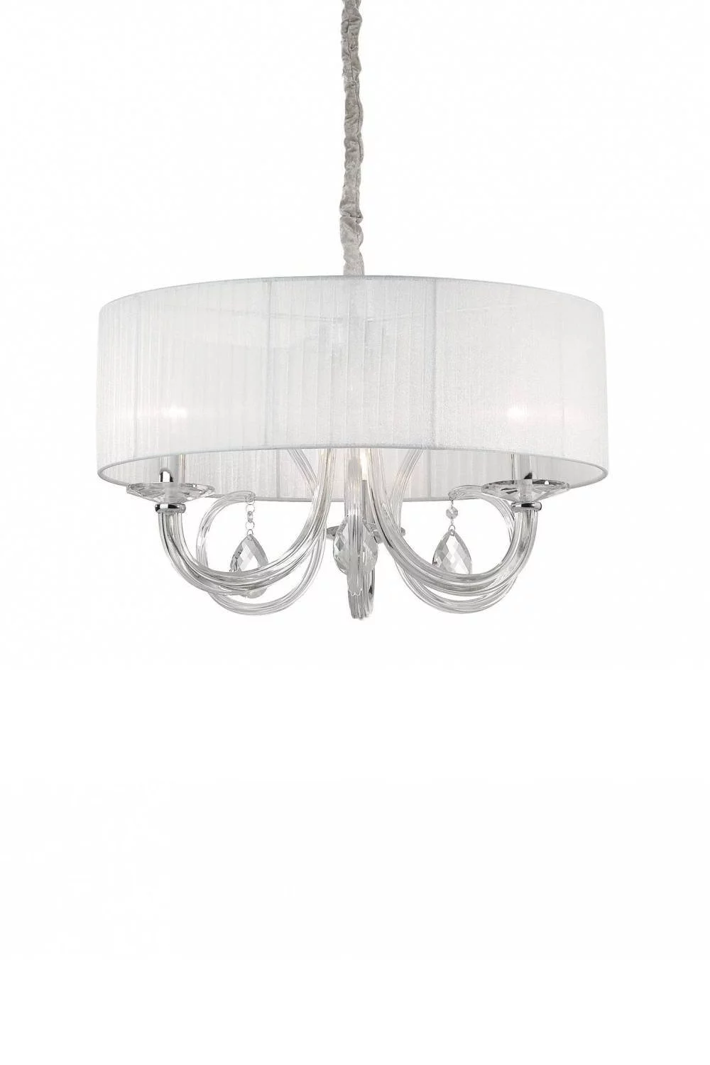   
                        
                        Люстра IDEAL LUX (Італія) 43458    
                         У стилі Класика.  
                        Тип джерела світла: світлодіодна лампа, змінна.                         Форма: Коло, Циліндр.                         Кольори плафонів і підвісок: Білий, Прозорий.                         Матеріал: Тканина, Кришталь.                          фото 2