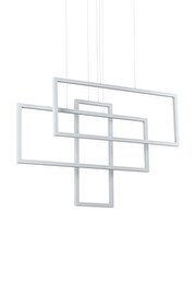   
                        Люстра IDEAL LUX (Італія) 43703    
                         у стилі хай-тек.  
                        Тип джерела світла: вбудовані світлодіоди led.                         Форма: прямокутник.                         Кольори плафонів і підвісок: білий.                         Матеріал: пластик.                          фото 1