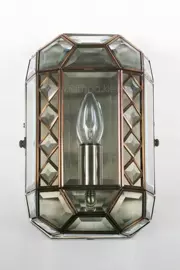   
                        Светильник настенный WUNDERLICHT  (Германия) 44605    
                         в стиле Тиффани.  
                        Тип источника света: светодиодная лампа, сменная.                                                 Цвета плафонов и подвесок: Прозрачный.                         Материал: Стекло.                          фото 1