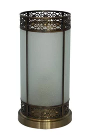   
                        Настільна лампа WUNDERLICHT (Німеччина) 44669    
                         у стилі Східний.  
                        Тип джерела світла: світлодіодна лампа, змінна.                                                 Кольори плафонів і підвісок: Білий.                         Матеріал: Скло.                          фото 1