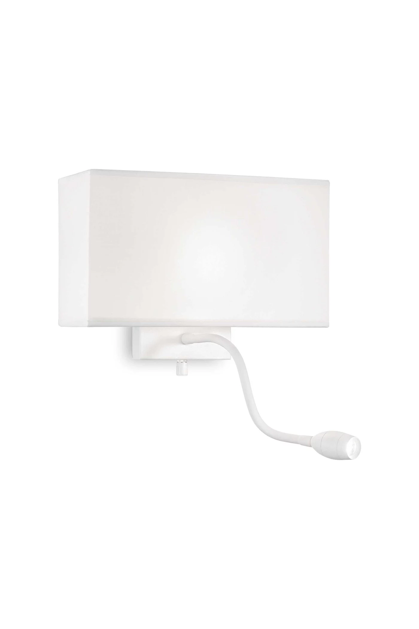   
                        Світильник настінний IDEAL LUX (Італія) 46018    
                        .  
                        Тип джерела світла: cвітлодіодні led, енергозберігаючі, розжарювання, вбудовані світлодіоди led.                                                 Кольори плафонів і підвісок: білий.                         Матеріал: тканина.                          фото 1