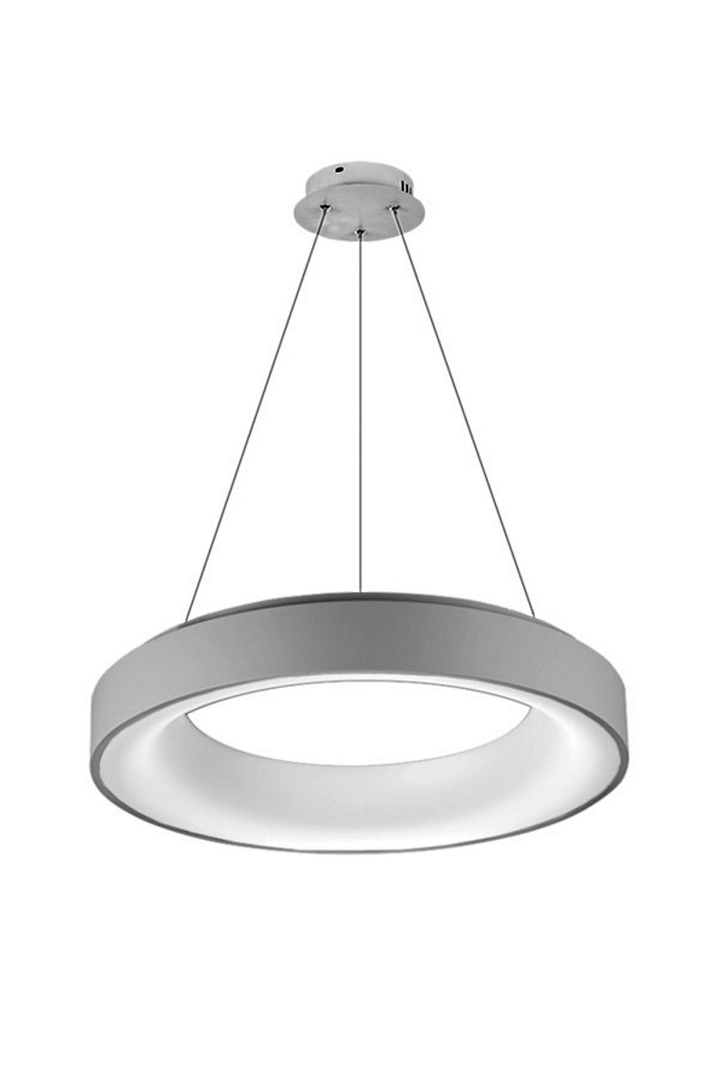   
                        Люстра AZZARDO (Польща) 46225    
                         у стилі хай-тек, модерн.  
                        Тип джерела світла: вбудовані світлодіоди led.                         Форма: коло.                         Кольори плафонів і підвісок: сірий, білий.                         Матеріал: метал.                          фото 1