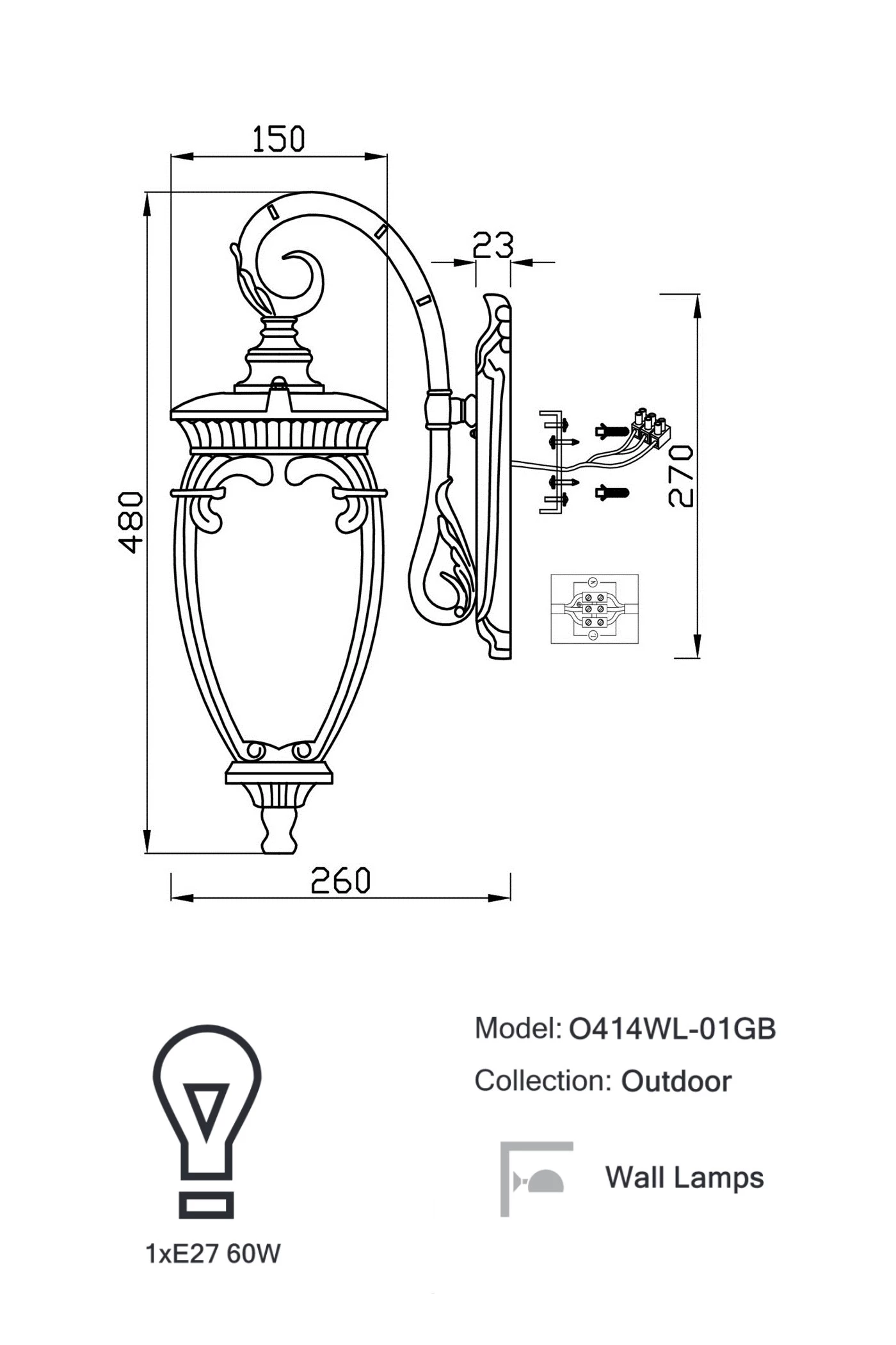  
                        Світильник вуличний MAYTONI (Німеччина) 48163    
                         у стилі класика.  
                        Тип джерела світла: cвітлодіодні led, енергозберігаючі, розжарювання.                                                 Кольори плафонів і підвісок: прозорий.                         Матеріал: скло.                          фото 2