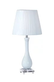   
                        Настольная лампа IDEAL LUX  (Италия) 48591    
                         в стиле Арт-деко.  
                        Тип источника света: светодиодная лампа, сменная.                                                 Цвета плафонов и подвесок: Белый.                         Материал: Ткань, Пластик.                          фото 1