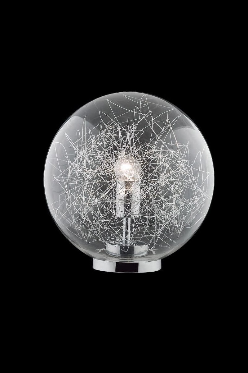   
                        Настільна лампа IDEAL LUX (Італія) 48645    
                         у стилі хай-тек.  
                        Тип джерела світла: cвітлодіодні led, енергозберігаючі, розжарювання.                                                 Кольори плафонів і підвісок: сірий, прозорий.                         Матеріал: скло, алюміній.                          фото 1