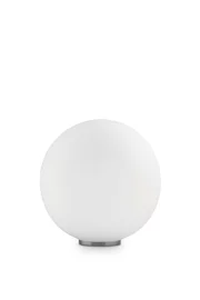   
                        Настільна лампа IDEAL LUX (Італія) 48649    
                         у стилі Скандинавський.  
                        Тип джерела світла: cвітлодіодні led, енергозберігаючі, розжарювання.                                                 Кольори плафонів і підвісок: Білий.                         Матеріал: Скло.                          фото 1